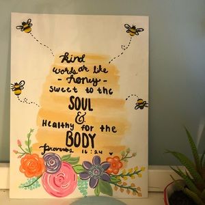 Beehive Honey Saying Canvas